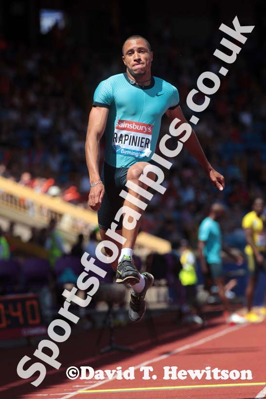 Yoann Rapinier (France), triple jump at the IAAF Diamond League, Birmingham.